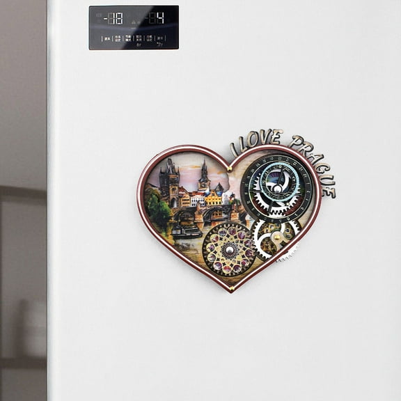 Uiz Merueh Refrigerator Magnets Kitchen Accessories Tiny Prague Astronomical Clock Refrigerator Magnet 3D Fridge Magnets