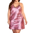 thumbnail image 1 of Ujnder Valentine's Day Plus Size Nightgown Backless Ice Suspender Deep V Neck Short Pink XXXXXL, 1 of 5