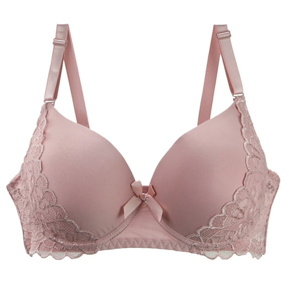 Ujnder Plus Size Sexy Lace Shaping Cup Comfortable Underwire Bras for Women Everyday Wear Bras Pink 80E