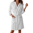 thumbnail image 1 of Ujnder Women's Lightweight 3/4 Sleeve Robe Knee Length Kimono Bathrobe Spa Robe White XL, 1 of 4