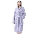 thumbnail image 1 of Ujnder Women's Long Bathrobe Absorbent Bath Robe with Pockets Cozy Loungewear Purple One Size, 1 of 2