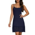 thumbnail image 1 of Ujnder Women's Nightgown Sleeveless Lace Trim Dress Sleepshirt Navy M, 1 of 6