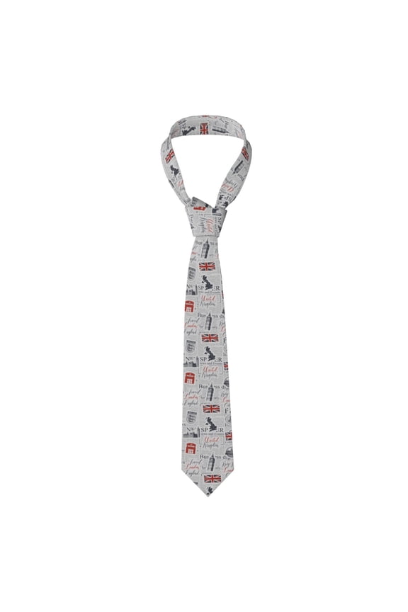 Uk And London British Vintage Newspaper Men's Formal Necktie Business Suit Accessory Ties for Weddings Banquets Office Gift