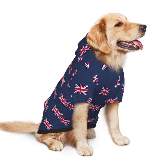 Uk Flag Union Jack Dog Hoodie Colorful Pullover Sweatshirts Small