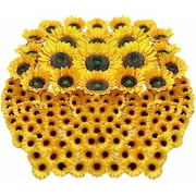 Ukeler 122pcs Artificial Sunflower Heads 5.1'' 3.5'' 1.5'' Yellow Sunflower Artificial Flowers for Home Decoration, Wedding Decor, Birthday Party Decor, Garden Craft Art Decor, Decoration