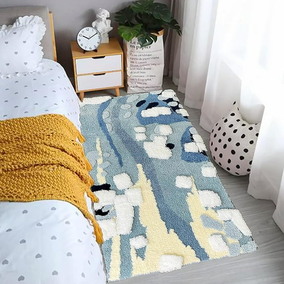 Ukeler Cute Moss Area Rugs Soft Shag Bedroom Carpet Non Slip Cozy Plush Kids Rug for Kids Playing Room Nursery Room Dorm Room Class Room 55''×27''