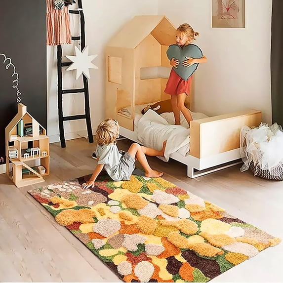 Ukeler Moss Area Rugs, Home Decorative Large Moss Rug Soft Shag Bedroom Living Room Carpet Non Slip Cozy Plush Kids Rug for Kids Playing Room Nursery Room Dorm Room Class Room 79''×55''