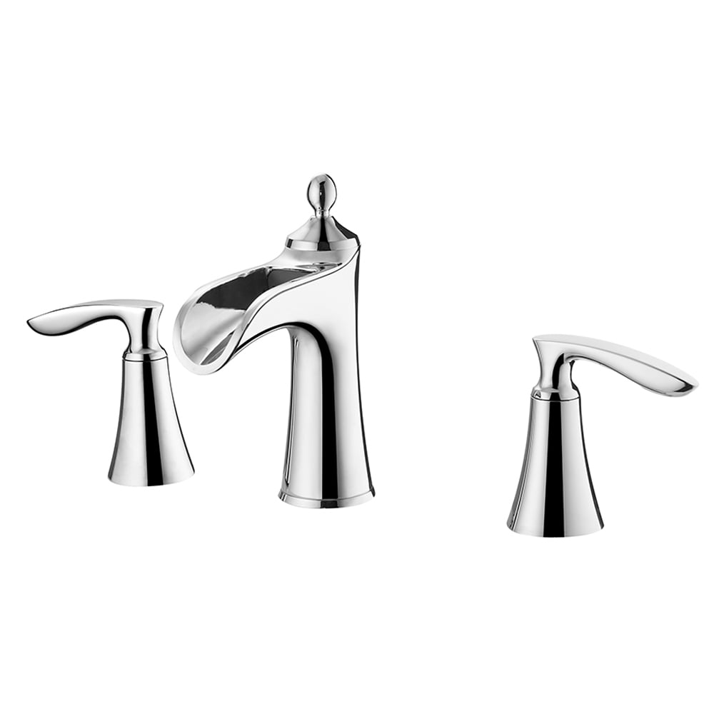 Ukiah Polished Chrome 2-Handle Widespread Waterfall Bathroom Faucet