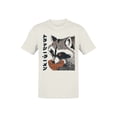 thumbnail image 1 of Ukiyo Block Print Trash Panda Men's Off-White T-shirt, 1 of 3