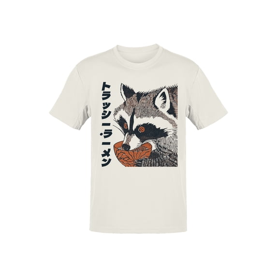 Ukiyo Block Print Trash Panda Men's Off-White T-shirt
