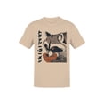 thumbnail image 1 of Ukiyo Block Print Trash Panda Men's Off-White T-shirt, 1 of 3