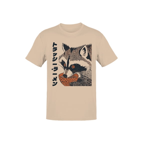 Ukiyo Block Print Trash Panda Men's Off-White T-shirt