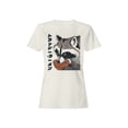 thumbnail image 1 of Ukiyo Block Print Trash Panda Women's Off-White T-shirt, 1 of 3