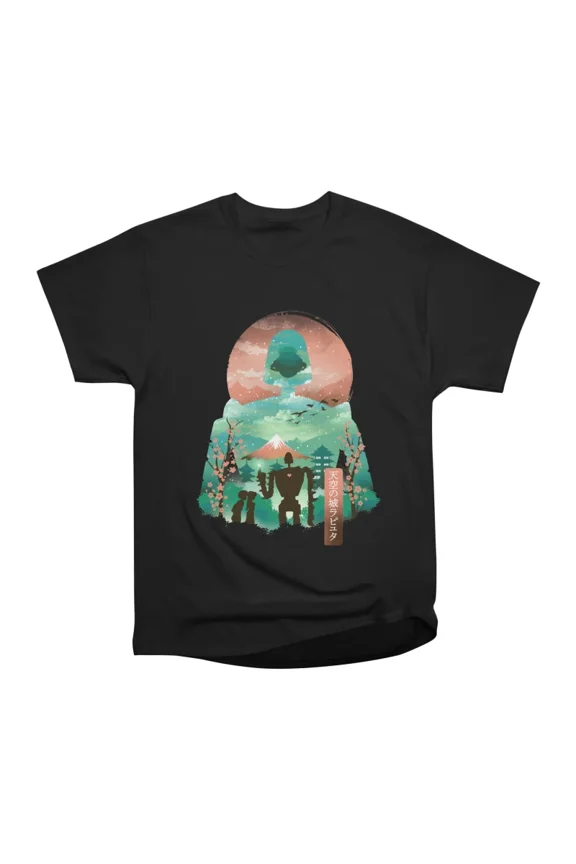 Ukiyo E Sky Castle T-Shirt Tee Gift For Him Merch For Her Apparel For Friend