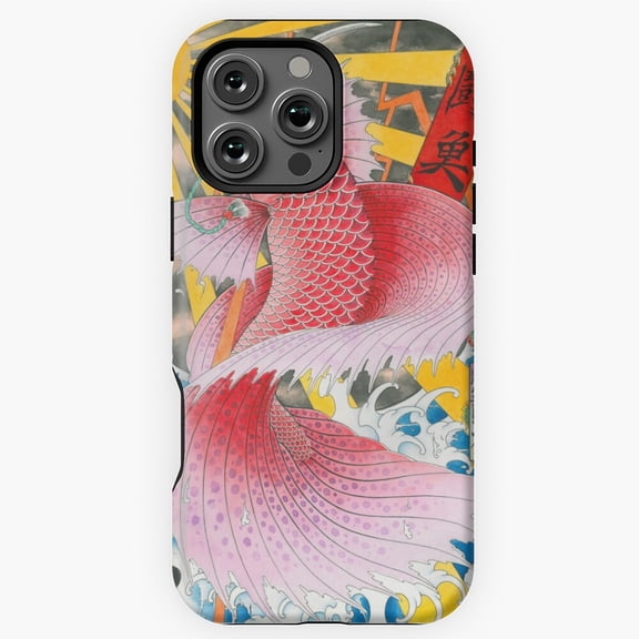Ukiyo-e Betta Fish Japanese Phone Case for iPhone 16 15 14 13 12 11 Pro Max M890686
