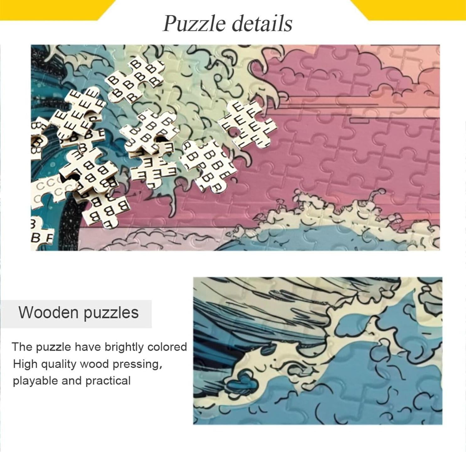 Ukiyo-e Ocean Wave Jigsaw Puzzle 1000 Pieces, Zigsaw with Storage Bag ...