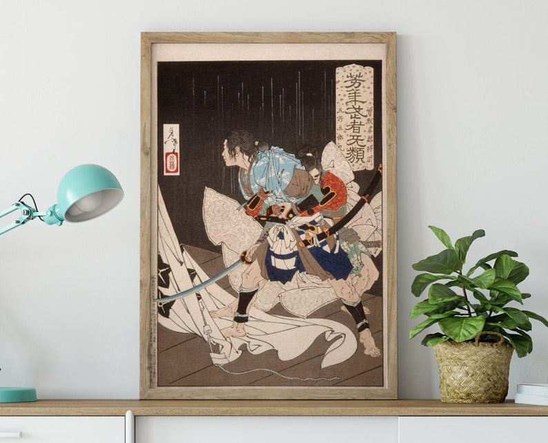 Ukiyo-e Samurai Art Print by Tsukioka Yoshitoshi Japanese Japan Poster 12x18 UNFRAMED