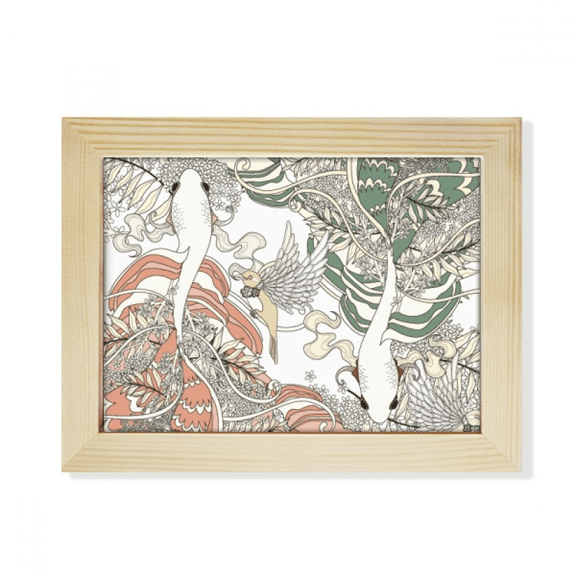 Ukiyo-e Wing Carp Bird Japan Desktop Photo Frame Picture Art Decoration Painting 6x8 inch