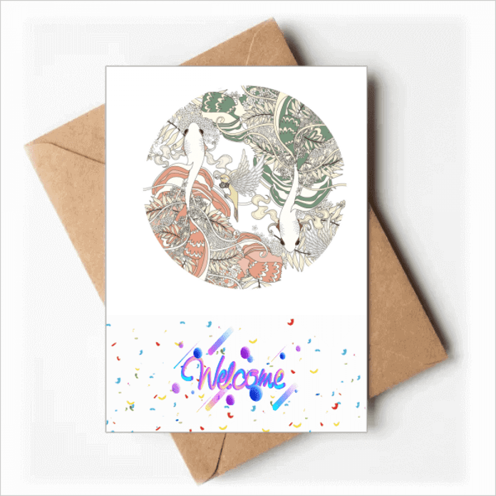 Ukiyo-e Wing Carp Bird Japan Welcome Back Greeting Cards Envelopes Blank