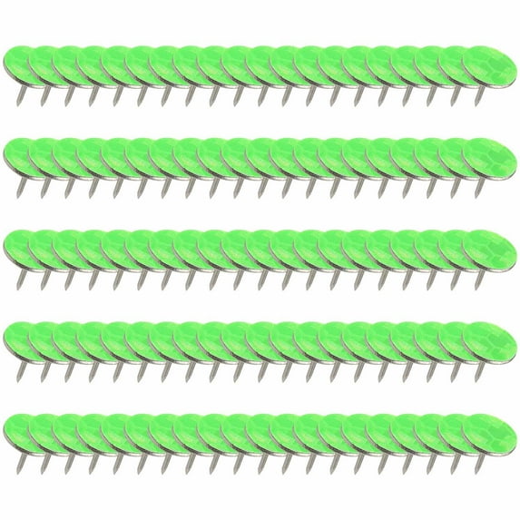 Uklsqma 100-Pack Reflective Trails Marking Tacks | Honeycomb Reflective Nails for Hunting, Hiking & Camping | Green, 1-Inch Outdoor Safety Markers