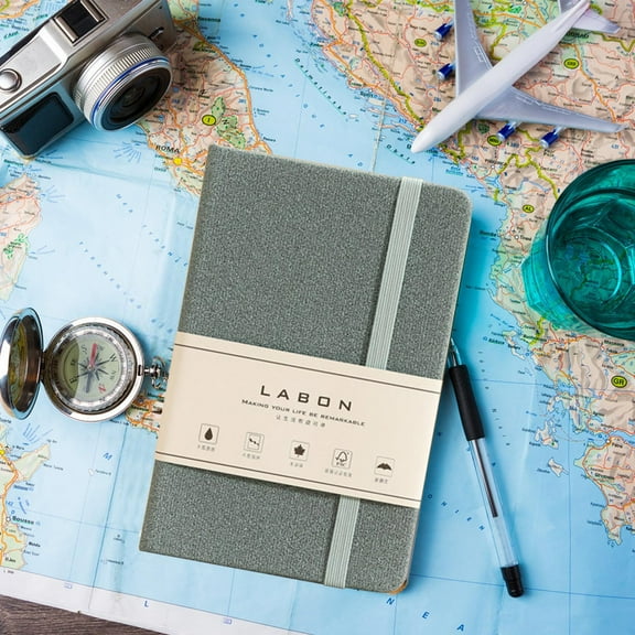 Uklsqma A6 Lined Journal Notebook for Students & Professionals | Hardcover Leather Bounds with 160 Pages | Includes Elastic Closure, Pen Holder & Inner Pocket | 1-Pack