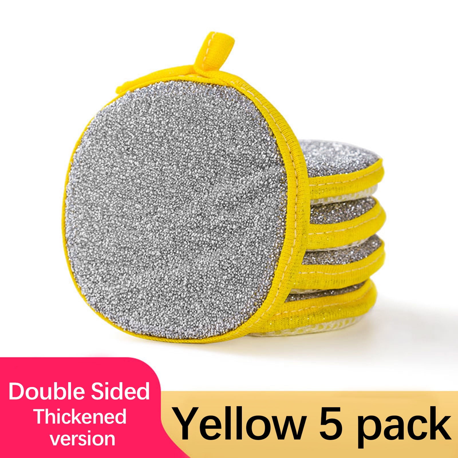 Uklsqma Double-Sided Sponge Scrubber | Kitchen Dish Washing Brush & Pot ...