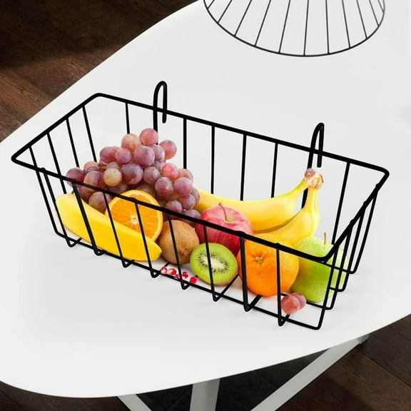 Uklsqma Iron Wall-Mounted Storage Shelf with Glass Basket, 23x7.5x7cm Multi-Purpose Hanging Rack for Kitchen Spices & Bathroom Toiletries Organization