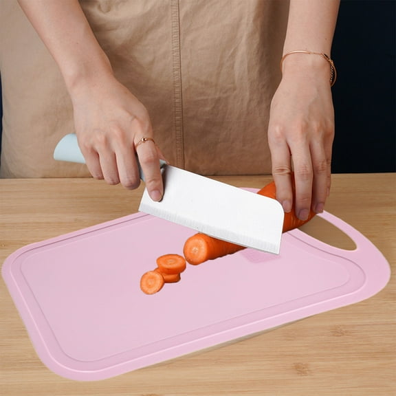 Uklsqma Plastic Cutting Board Set | Extra Large Dishwasher Safe Kitchen Cutting Board with Juices Grooves & Easy Grip Handle | 1-Piece Blue or Pink