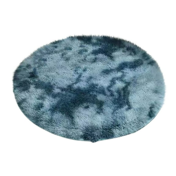 Uklsqma Round Tie-Dyed Silk Wools Carpet | Soft Faux Area Rug for Bedroom, Living Room, Coffee Table & Chair Mat | Easy to Clean, Fade Resistant, 60cm Round Shape, 1 Piece