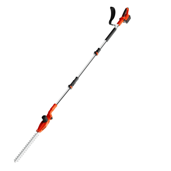 Ukoke 40V Cordless Pole Hedge Trimmer - 18-Inch Dual-Action Blades, Adjustable Head Angle, 3-Position Pivot Head, 0.8-Inch Cutting Capacity (Battery and Charger Included)