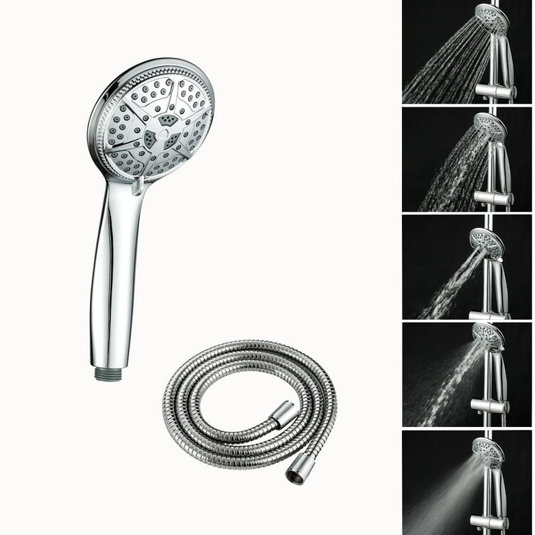 Ukoke 5-Way with High Pressure Shower Head, Hand Hold Chrome