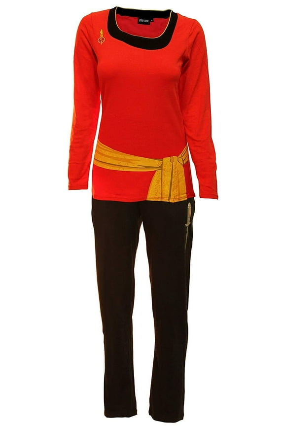 Ukonic Star Trek Red Uhura Long Sleeve Adult Costume Pajama Set | Medium Female