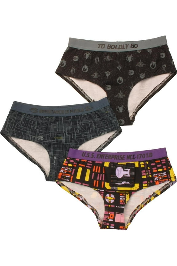 Ukonic Star Trek Repeat Pattern Panties | Set of 3 | Small Female
