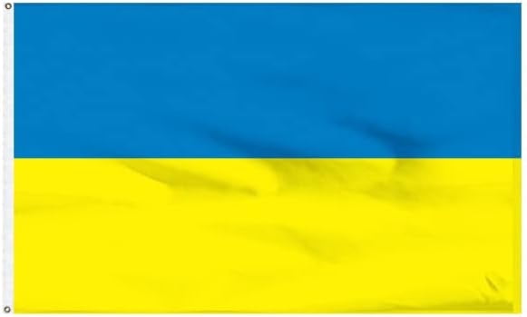Super Tough USA-Made Ukraine 3ft x 5ft Nylon Banner Flag | Patriotic Banner Flag with Only Pole Hem | Suitable for Outdoor Use