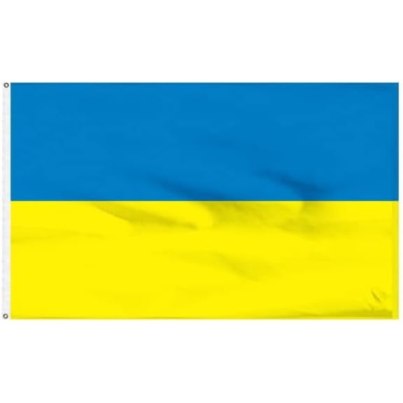 Super Tough USA-Made Ukraine 3ft x 5ft Nylon Banner Flag | Patriotic Banner Flag with Only Pole Hem | Suitable for Outdoor Use