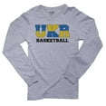 thumbnail image 1 of Ukraine Basketball - Olympic Games - Rio - Flag Men's Long Sleeve Grey T-Shirt, 1 of 2