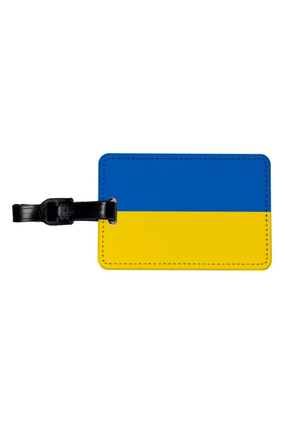 Ukraine Country Flag Faux Leather Travel Luggage Tag