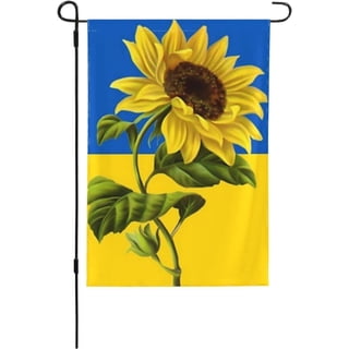 Ukraine Flag Garden Flag with Sunflower – Double-Sided Patriotic Yard Decor, 12.5x18 Inch Outdoor Polyester Banner for Home, Patio, or Wall