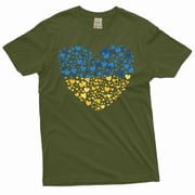 Ukraine Flag T-shirt Ukraine Heart flag I stand with Ukraine Patriotic Trident tryzub Tee shirt Small Military Green