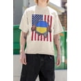 thumbnail image 1 of Ukraine Flag + USA Flag Pride T-shirt | Ukrainian + American Flag Rip 4th Of July | Viral Tees | Unisex - 3 Colors, 1 of 9
