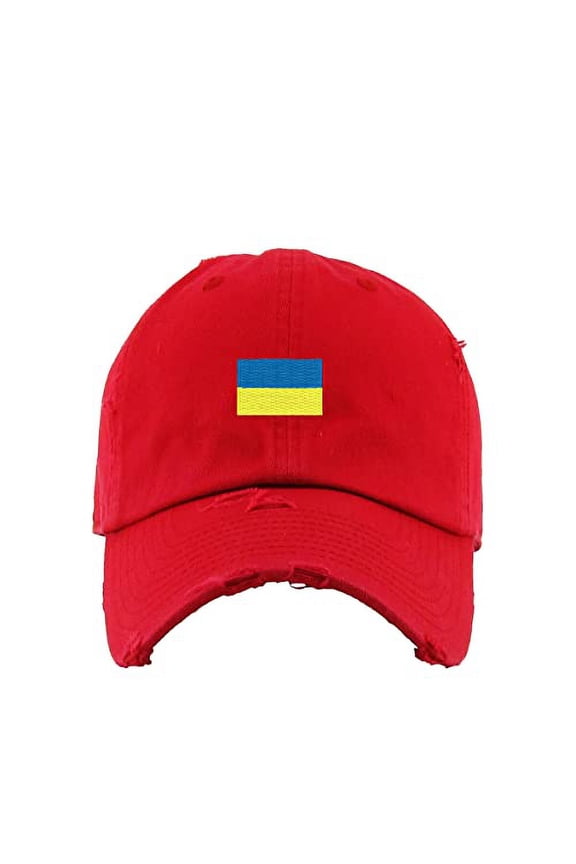 Ukraine Flag Vintage Baseball Cap Embroidered Cotton Adjustable Distressed Dad Hat