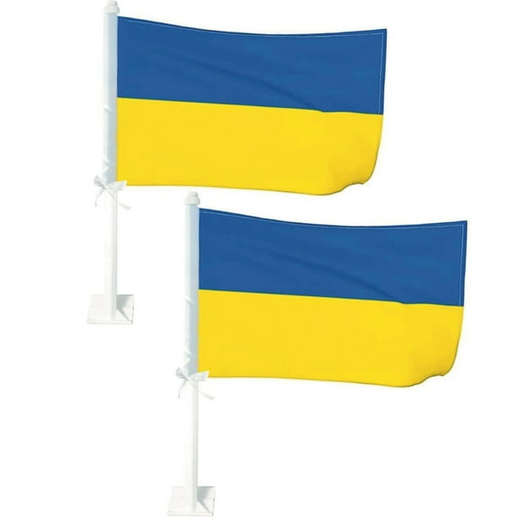 Ukraine Flag for Car 18x12 (Set of 2) - Ukrainian National Flags Garden Outdoor