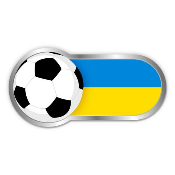 Ukraine Football Ukrainian Soccer - 3" Vinyl Sticker - For Car Laptop Water Bottle Phone - Waterproof Decal