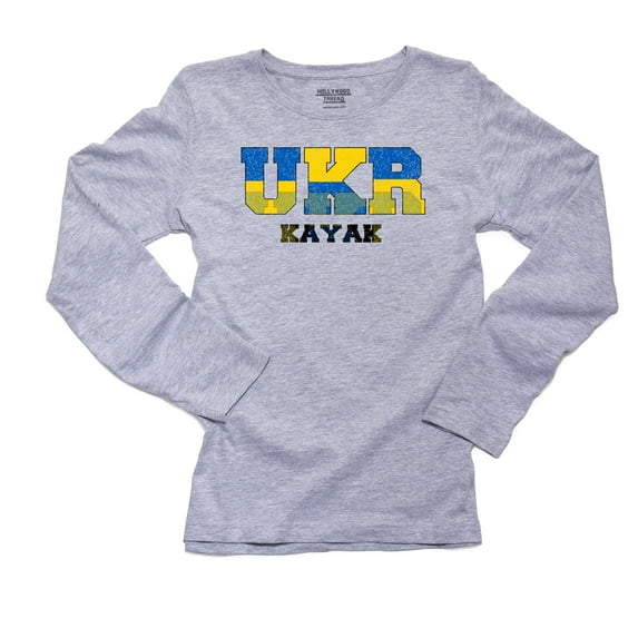 Ukraine Kayak - Olympic Games - Rio - Flag Women's Long Sleeve Grey T-Shirt