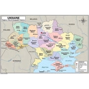 JELLY BEAN GENIUS Educational Geography Laminated Double-Sided Ukraine Map Poster Wall Art, 17 in x 11 in