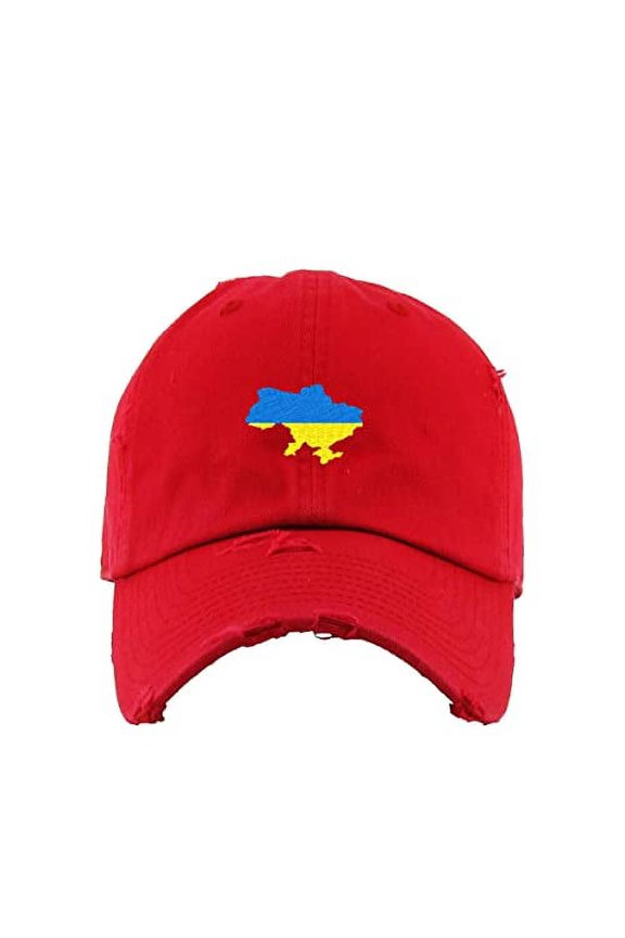 Ukraine Map Vintage Baseball Cap Embroidered Cotton Adjustable Distressed Dad Hat