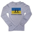 thumbnail image 1 of Ukraine - Olympic - Synchronized Swimming - Flag - Silhouette Men's Long Sleeve Grey T-Shirt, 1 of 2