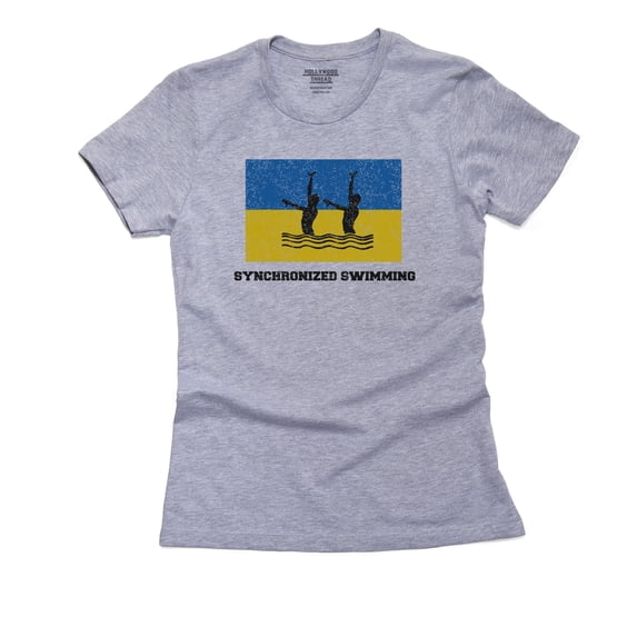 Ukraine - Olympic - Synchronized Swimming - Flag - Silhouette Women's Cotton Grey T-Shirt