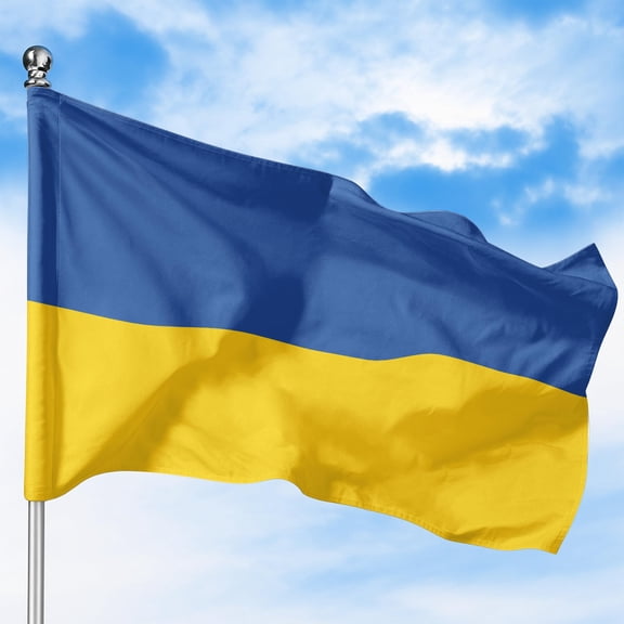 Ukraine Outdoor Flag (2x3ft) by DreamController - Durable, Fade-Resistant Polyester, Double-Stitched, Brass Grommets - HD Printed Eastern Europe Flag - Made in USA