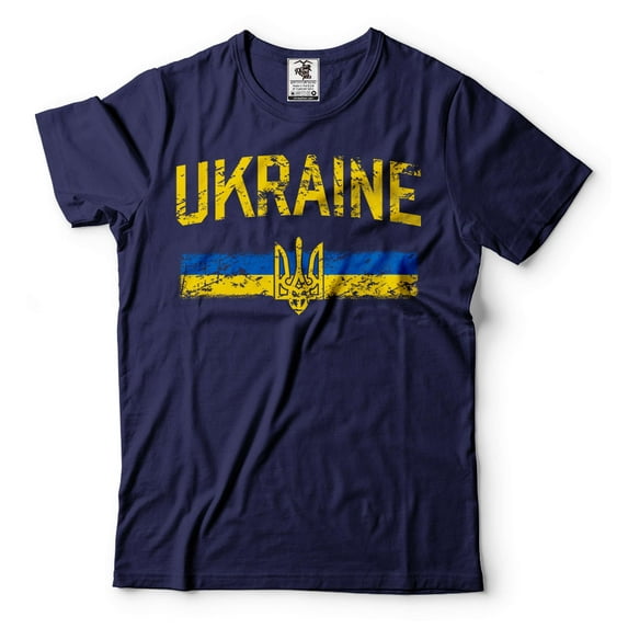 Ukraine Patriotic Shirt Ukraine Flag Tee Ukrainian Gifts Ukraine Logo Shirt Mens Womens Ukraine Tee (Medium Navy Blue)
